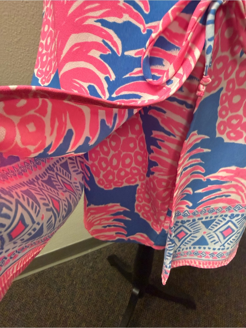 Lilly Pulitzer Pineapple Print Dress Size 14 Pink Blue Tropical Shift - Picture 5 of 12